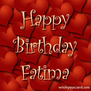 happy birthday Fatima hearts card