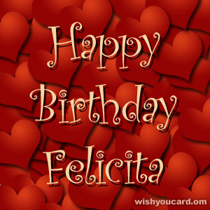happy birthday Felicita hearts card