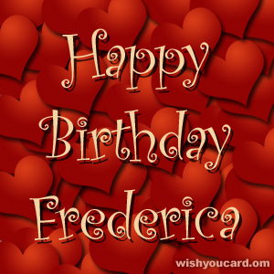 happy birthday Frederica hearts card
