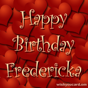 happy birthday Fredericka hearts card