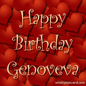 happy birthday Genoveva hearts card