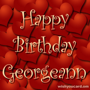 happy birthday Georgeann hearts card