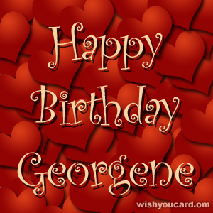 happy birthday Georgene hearts card