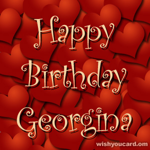 happy birthday Georgina hearts card