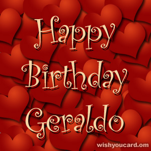 happy birthday Geraldo hearts card