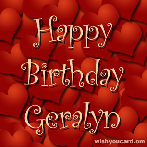 happy birthday Geralyn hearts card