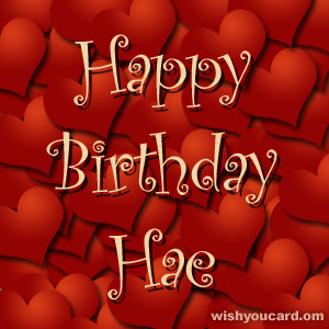 happy birthday Hae hearts card
