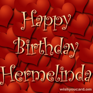 happy birthday Hermelinda hearts card