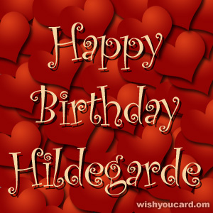 happy birthday Hildegarde hearts card