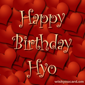 happy birthday Hyo hearts card