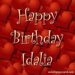 happy birthday Idalia hearts card