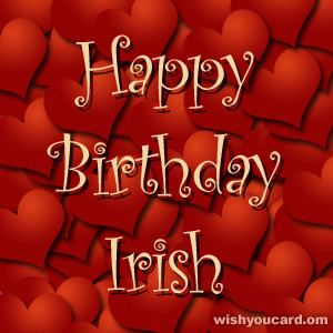 happy birthday Irish hearts card