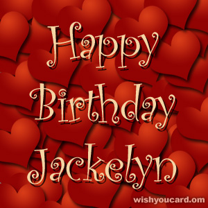 happy birthday Jackelyn hearts card