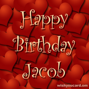 happy birthday Jacob hearts card