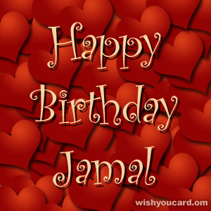 happy birthday Jamal hearts card