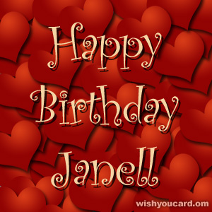 happy birthday Janell hearts card