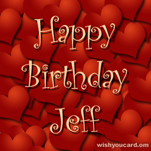 happy birthday Jeff hearts card