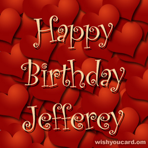happy birthday Jefferey hearts card