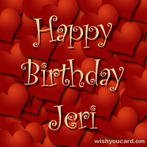happy birthday Jeri hearts card