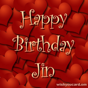 happy birthday Jin hearts card