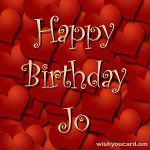 happy birthday Jo hearts card