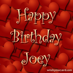 happy birthday Joey hearts card
