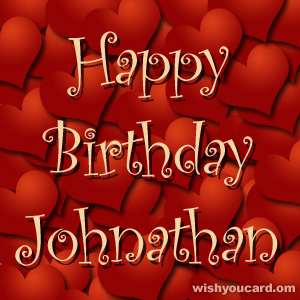happy birthday Johnathan hearts card