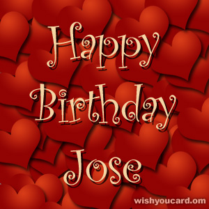 happy birthday Jose hearts card