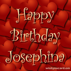 happy birthday Josephina hearts card