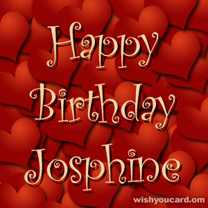 happy birthday Josphine hearts card