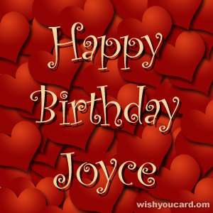 happy birthday Joyce hearts card