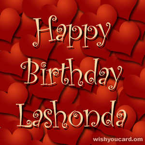 happy birthday Lashonda hearts card