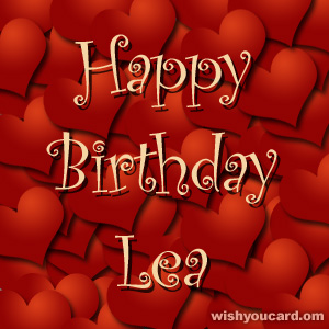 happy birthday Lea hearts card