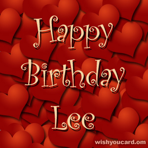 happy birthday Lee hearts card