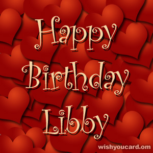 happy birthday Libby hearts card