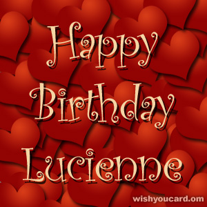 happy birthday Lucienne hearts card
