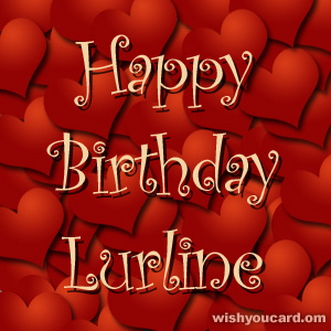happy birthday Lurline hearts card