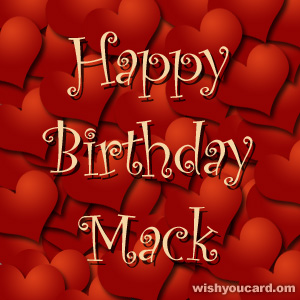 happy birthday Mack hearts card