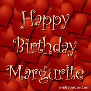 happy birthday Margurite hearts card