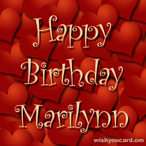 happy birthday Marilynn hearts card