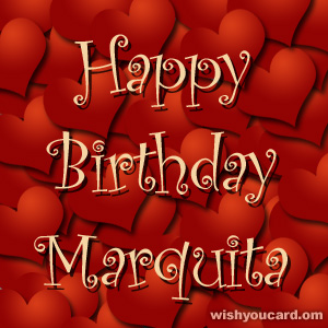 happy birthday Marquita hearts card