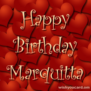happy birthday Marquitta hearts card