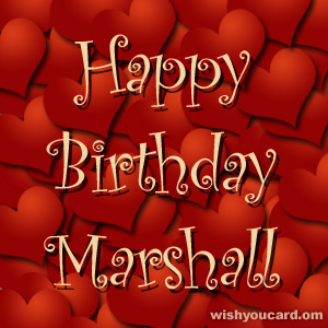happy birthday Marshall hearts card