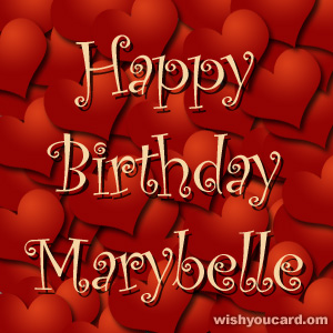 happy birthday Marybelle hearts card