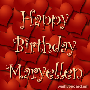 happy birthday Maryellen hearts card