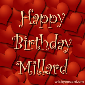 happy birthday Millard hearts card