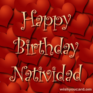 happy birthday Natividad hearts card