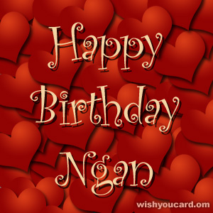 happy birthday Ngan hearts card