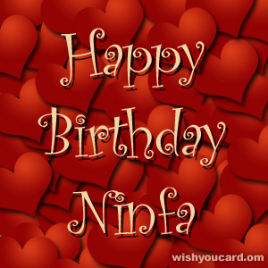 happy birthday Ninfa hearts card