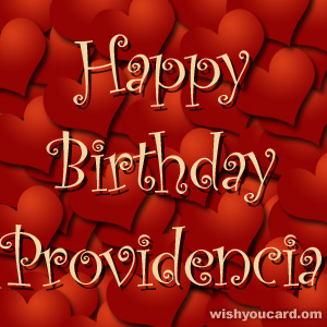 happy birthday Providencia hearts card